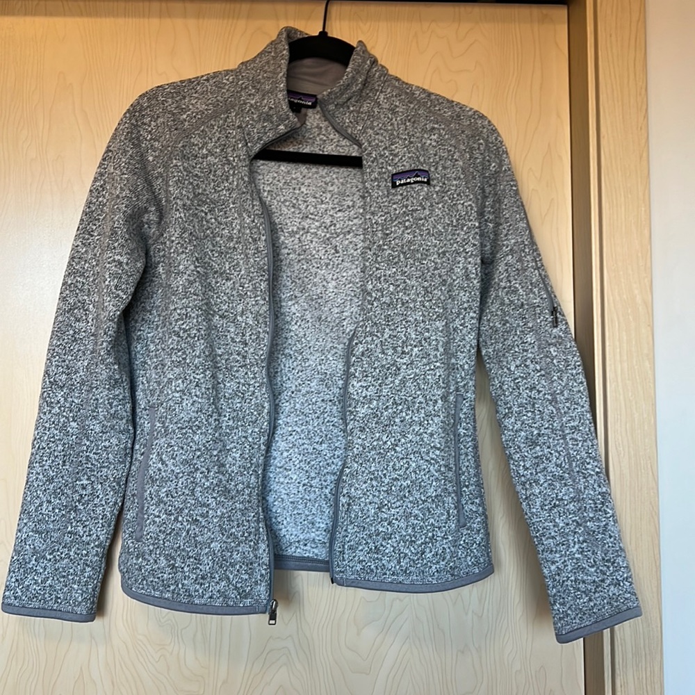 Patagonia zip up gray heather sweater small